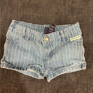 Calvin Klein Light Blue Denim Shorts with Pink Stripes